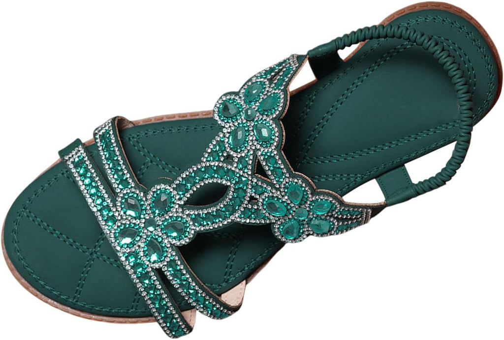 Generisch Wedge Heel Shoes Women Slingback Sandals with Elastic Ankle Strap Casual Bohemian Beach Shoes Women Shoes Wedge Heel Black