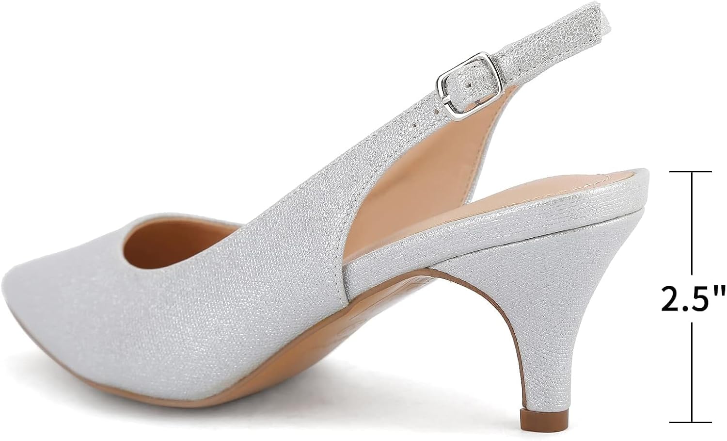 Greatonu Pointed Toe Sandals Slingback Kitten Heels Pointed Toe Pumps Ladies Shoes Heels Dressy Work Date Wedding Party